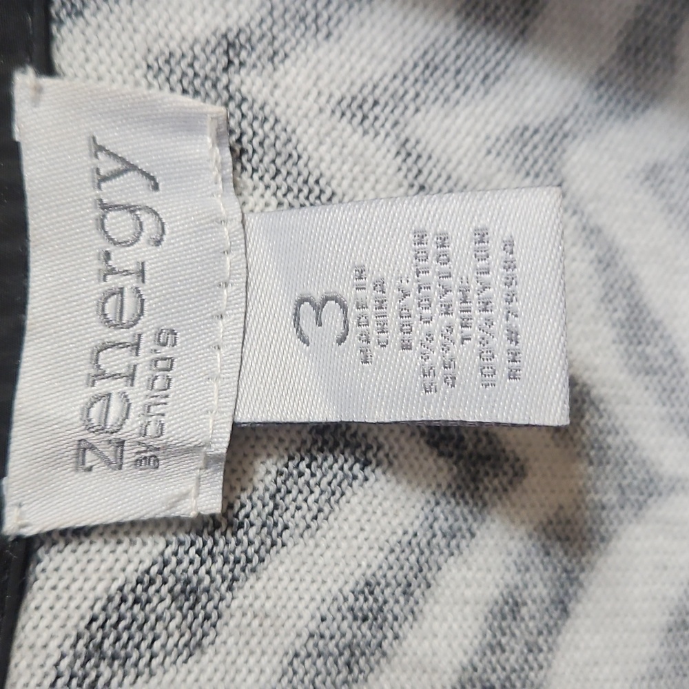 Chico's Black and White Chevron Blazer - Picture 3 of 4